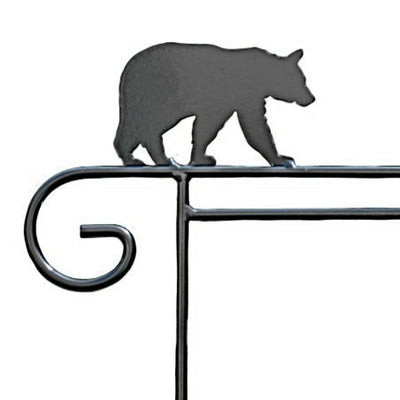 Bear - Garden Flag Holders with Decorative Emblem. Made in the USA