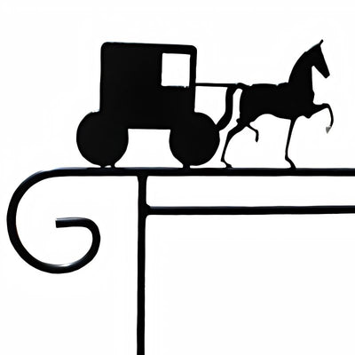 Amish Horse and Buggy - Garden Flag Holders with Decorative Emblems