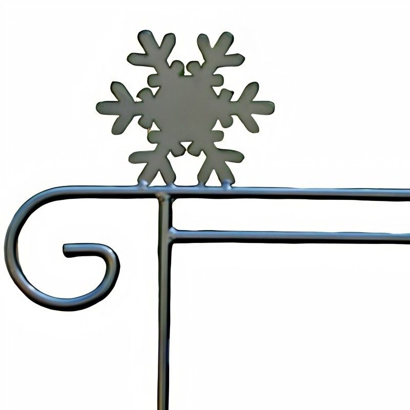 Snowflake - Garden Flag Holders with Decorative Emblems