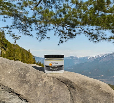Going to the Mountains? Do not forget the sunscreen. Harvest Array has a 1 oz. travel size jar for your next adventure. All natural, Amish made in the USA.