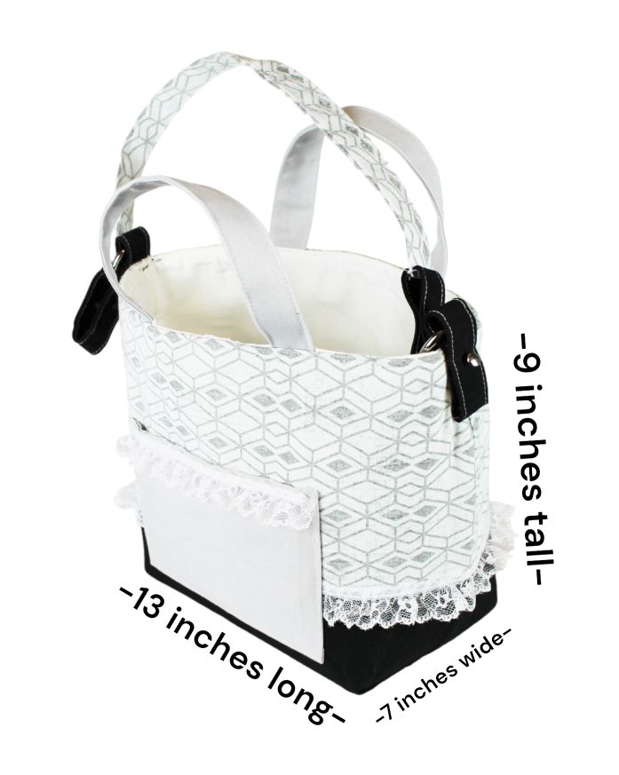 This Go Nifty Day Bag is 13 x 7 x 9 inches.