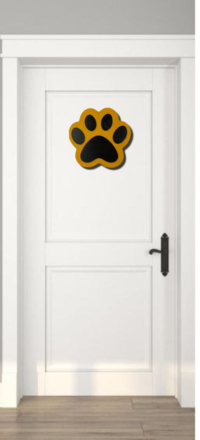 Is your favorite sports team's logo a paw print? Customize our Wooden Paw Print Door Hanger with your team's colors at harvestarray.com.