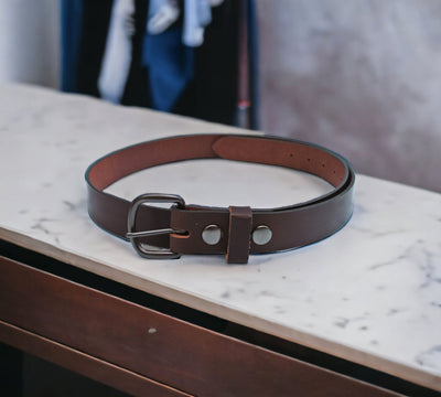 Our 1.25 inch wide Golden Brown Solid Leather Belt