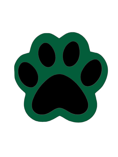 Green/Black Paw Print