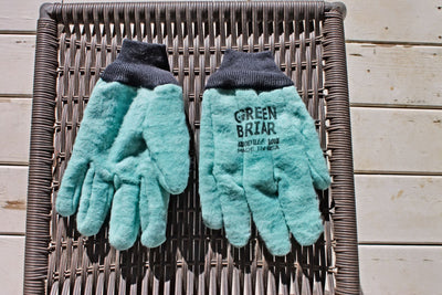 Green Briar Men's Work Gloves shown Palm Up and Palm Down