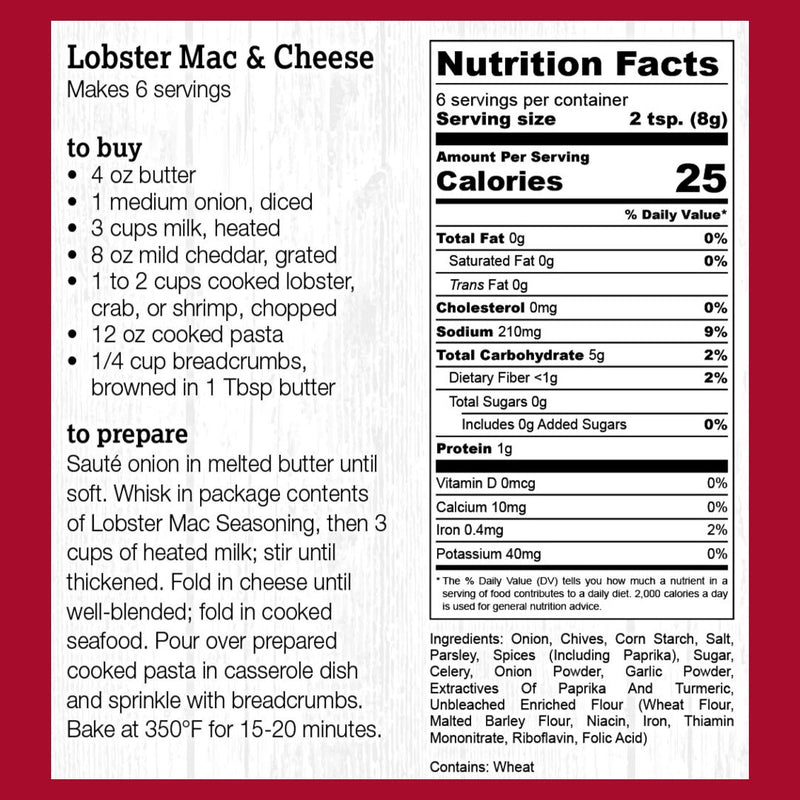 Nutrition facts , ingredients, and recipe label for Halladay&