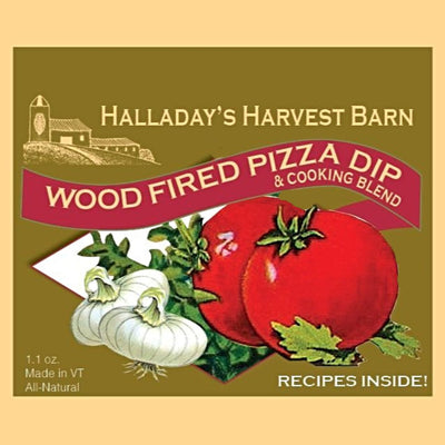 Halladay's Harvest Barn wood fired pizza dip packaging 