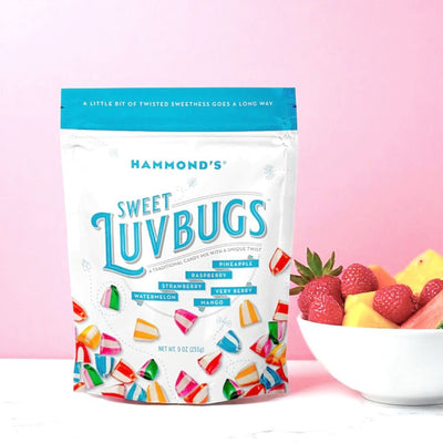  Hammond's Sweet Luvbugs candy mix bursts with fruity flavors for a sweet treat from Harvest Array. Made in the USA.