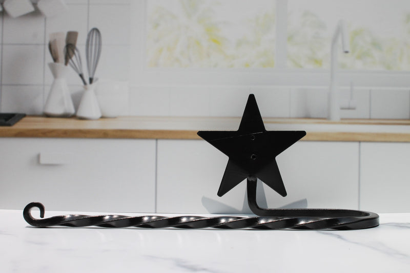 Hanging Metal Paper Towel Holder with Star Accent