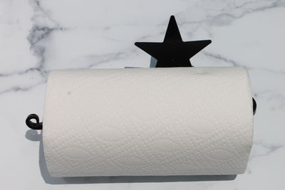 Hanging Metal Paper Towel Holder with Star Accent with Paper Towels