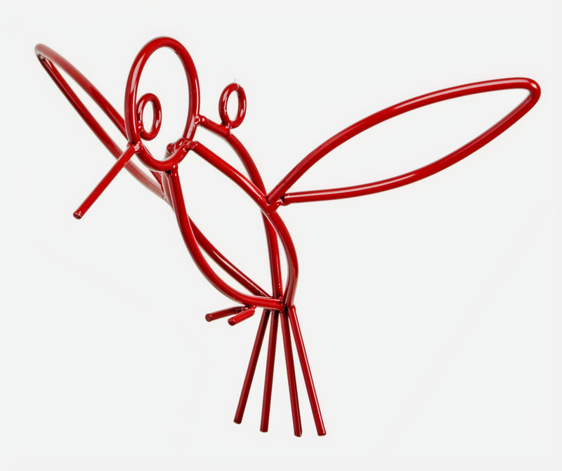 Red Hanging Metal Hummingbird from Harvest Array