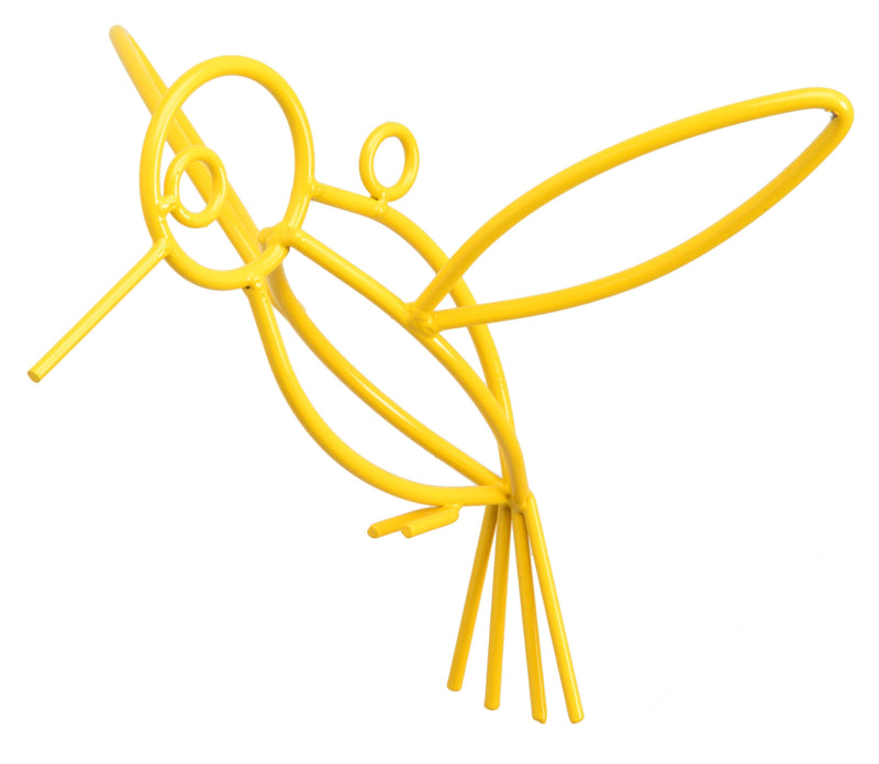 Metal Hanging Metal Hummingbird in yellow.