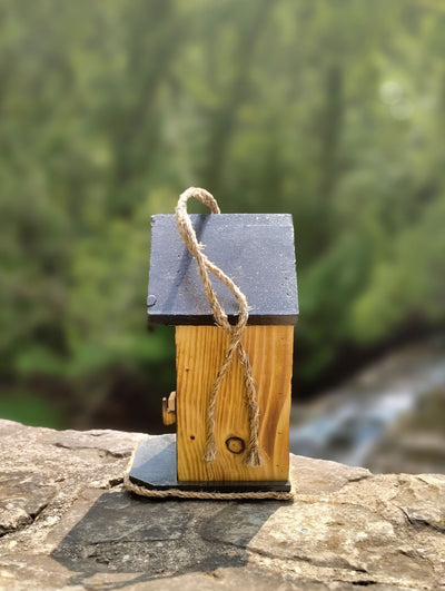 Side view of the black Single Outhouse Birdhouse