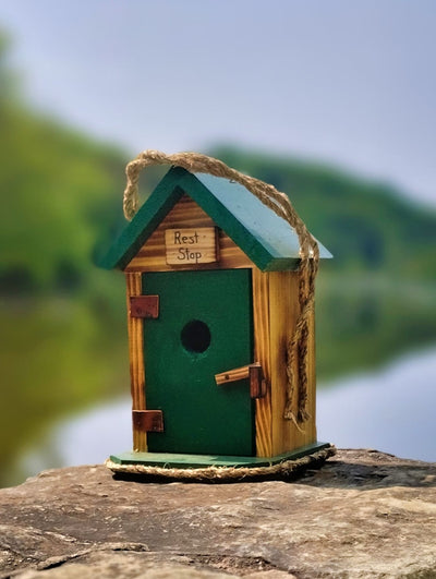 Green Single Outhouse Birdhouse