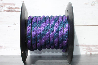 Purple and Navy Solid Braided Multifilament Polypropylene Rope From Troyers Rope Company