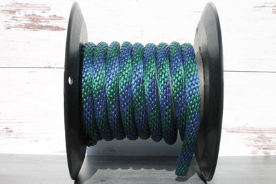 Hunter Green and Navy Solid Braided Multifilament Polypropylene Rope From Troyers Rope Company