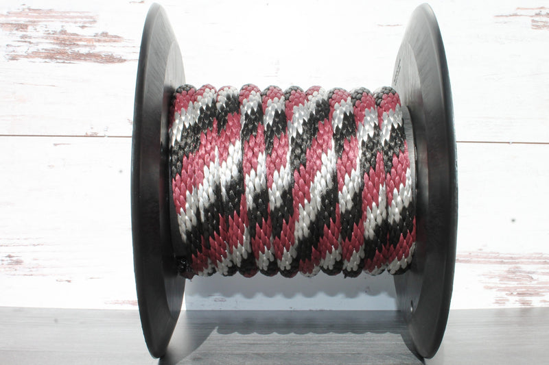Burgundy, Black, & Silver Solid Braided Multifilament Polypropylene Rope From Troyers Rope Company