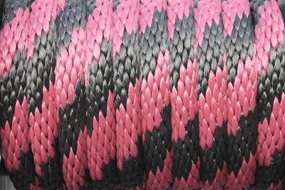 Detail of the Burgundy and Black Solid Braided Multifilament Polypropylene Rope