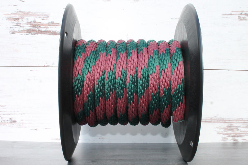 Burgundy and Hunter Green Solid Braided Multifilament Polypropylene Rope from Troyer Rope Co