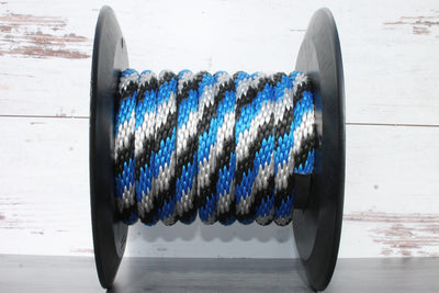 Blue, Black & Silver Solid Braided Multifilament Polypropylene Rope from Troyer Rope Company