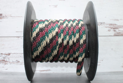 Burgundy, Black, Hunter Green, and Tan Solid Braided Multifilament Polypropylene Rope From Troyer's Rope Co