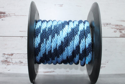 Sky Blue and Navy Solid Braided Multifilament Polypropylene Rope From Troyer's Rope Co