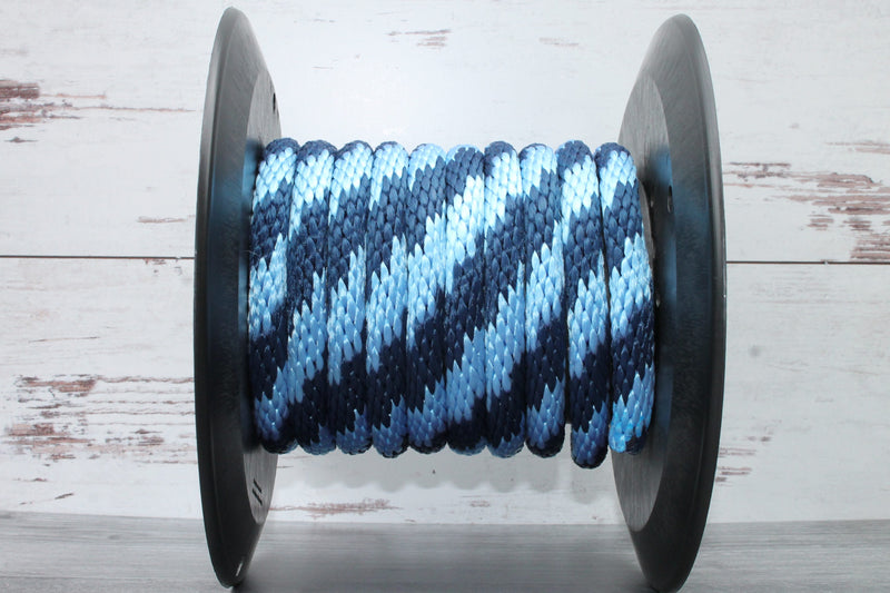 Sky Blue and Navy Solid Braided Multifilament Polypropylene Rope From Troyer&