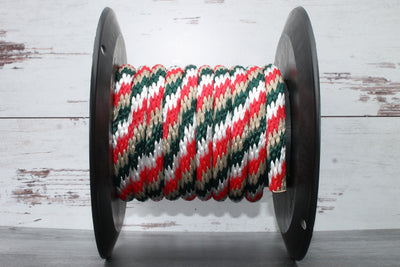 Red, Tan, White and Hunter Green Solid Braided Multifilament Polypropylene Rope From Troyer's Rope Company