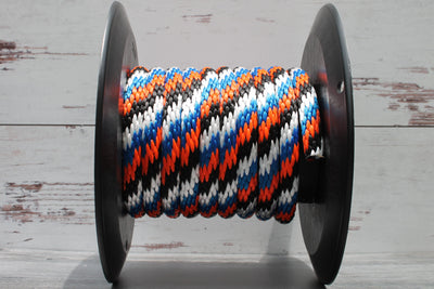 Orange, Blue, White & Black Solid Braided Multifilament Polypropylene Rope From Troyers Rope Co