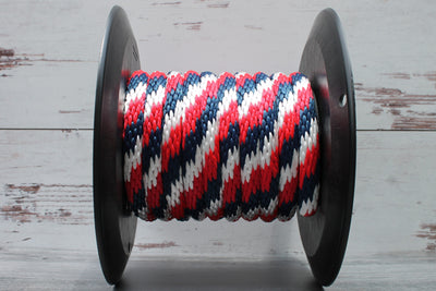 Navy, Red & White Solid Braided Multifilament Polypropylene Rope From Troyer Rope Company