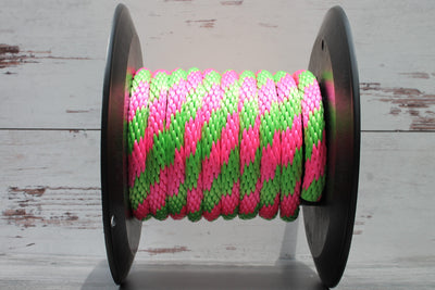 Hot Pink and Lime Solid Braided Multifilament Polypropylene Rope From Troyer's Company Company