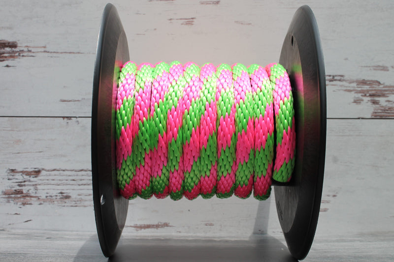 Hot Pink and Lime Solid Braided Multifilament Polypropylene Rope From Troyer&