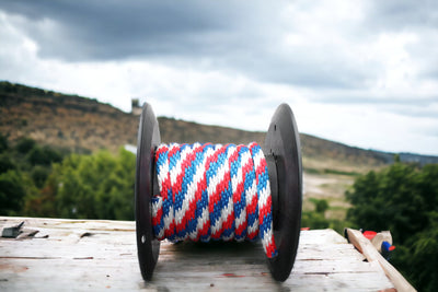 Red, White, and Blue Solid Braided Multifilament Polypropylene Rope