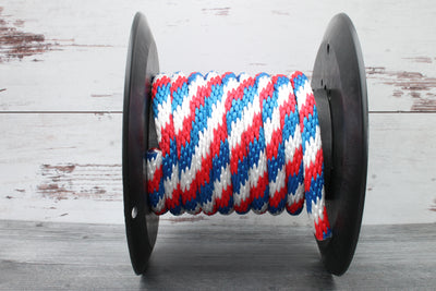 Red, White, and Blue Solid Braided Multifilament Polypropylene Rope from Troyers Rope Company