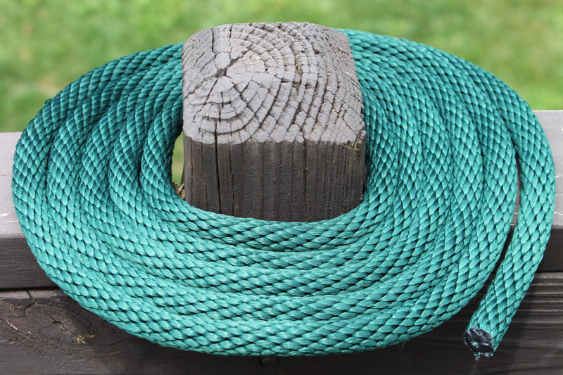 Coiled Hunter Green Solid Braided Multifilament Polypropylene Rope from Troyers Rope