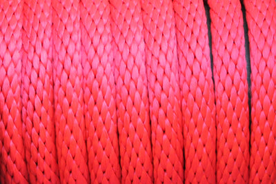 Close up of the Red Solid Braided Multifilament Polypropylene Rope