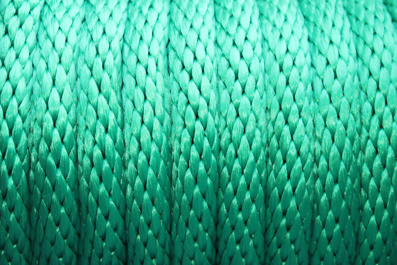 Close up of the Green Solid Braided Multifilament Polypropylene Rope