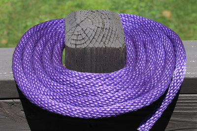 Coiled Purple Solid Braided Multifilament Polypropylene Rope