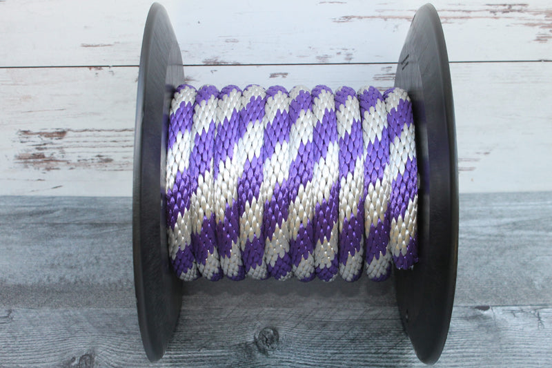 Purple and Silver Solid Braided Multifilament Polypropylene Rope from Troyers Rope Co