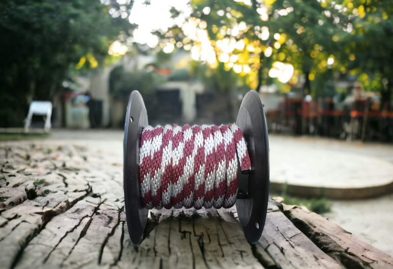 Burgundy and Silver Solid Braided Multifilament Polypropylene Rope