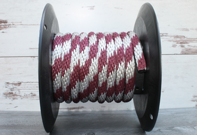 Burgundy and Silver Solid Braided Multifilament Polypropylene Rope From Troyers Rope