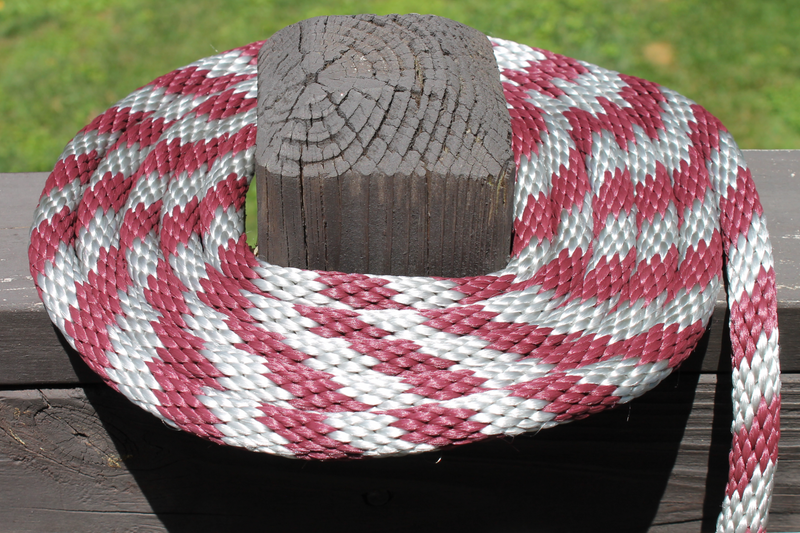 Burgundy and Silver Solid Braided Multifilament Polypropylene Rope