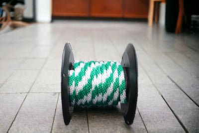 Green and White Solid Braided Multifilament Polypropylene Rope