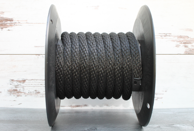 Black Solid Braided Multifilament Polypropylene Rope