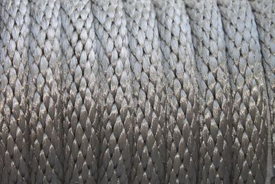 Close up of the Black Solid Braided Multifilament Polypropylene Rope