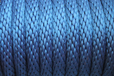 Close up of the Navy Blue Solid Braided Multifilament Polypropylene Rope