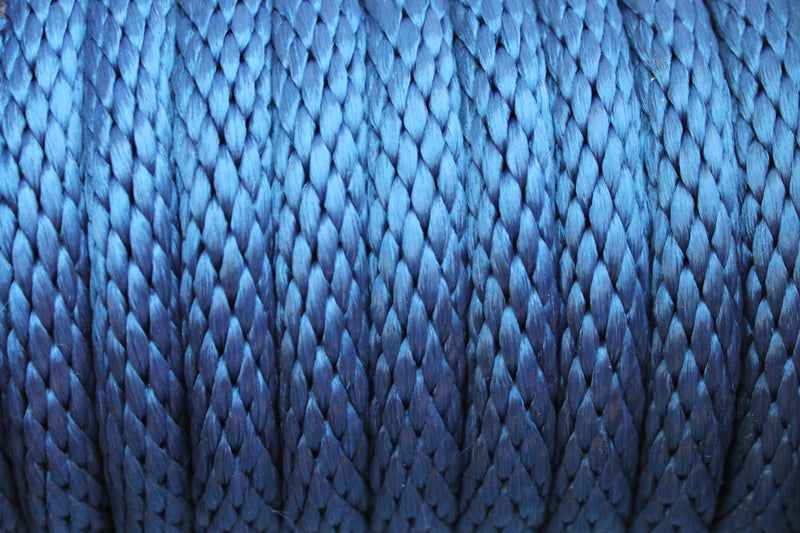 Close up of the Navy Blue Solid Braided Multifilament Polypropylene Rope