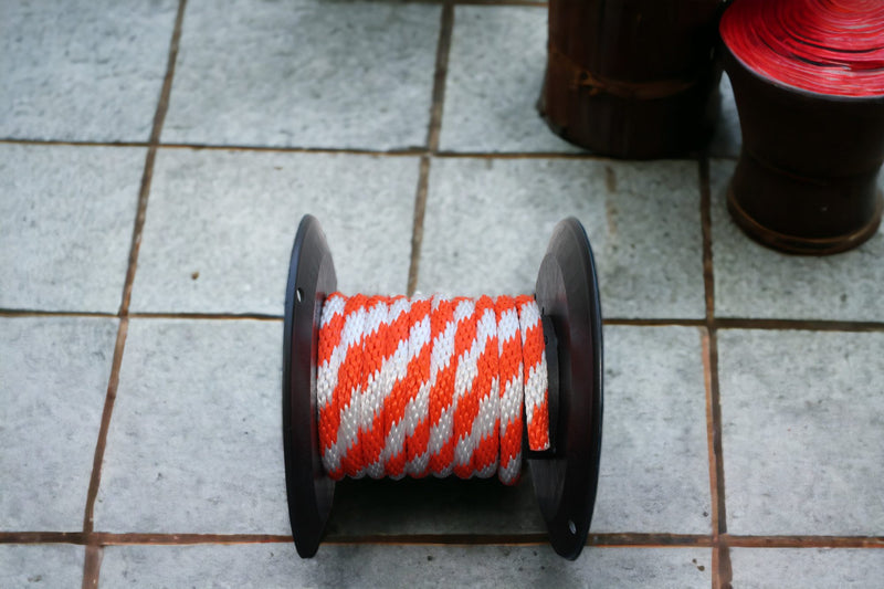 Orange and White Solid Braided Multifilament Polypropylene Rope