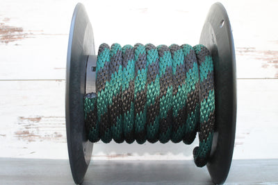Hunter Green and Black Solid Braided Multifilament Polypropylene Rope Made by Troyers Rope Co