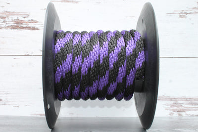 Purple and Black Solid Braided Multifilament Polypropylene Rope Made by Troyer's Rope Company